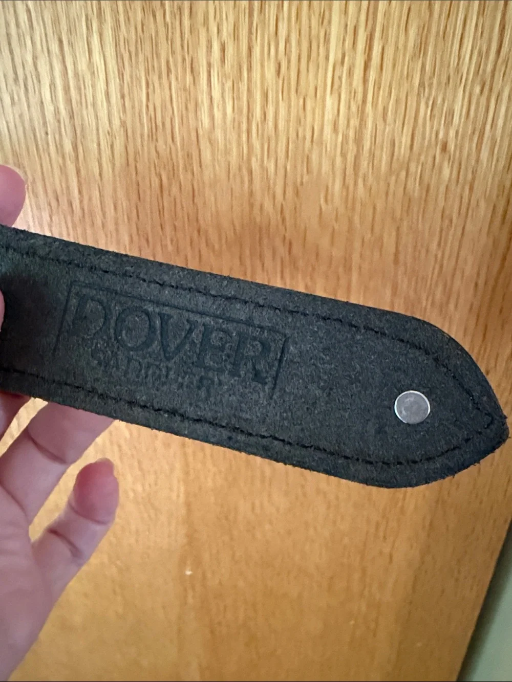 Dover Saddlery Black Leather Equestrian Horse Riding Belt 28 white stitching EUC